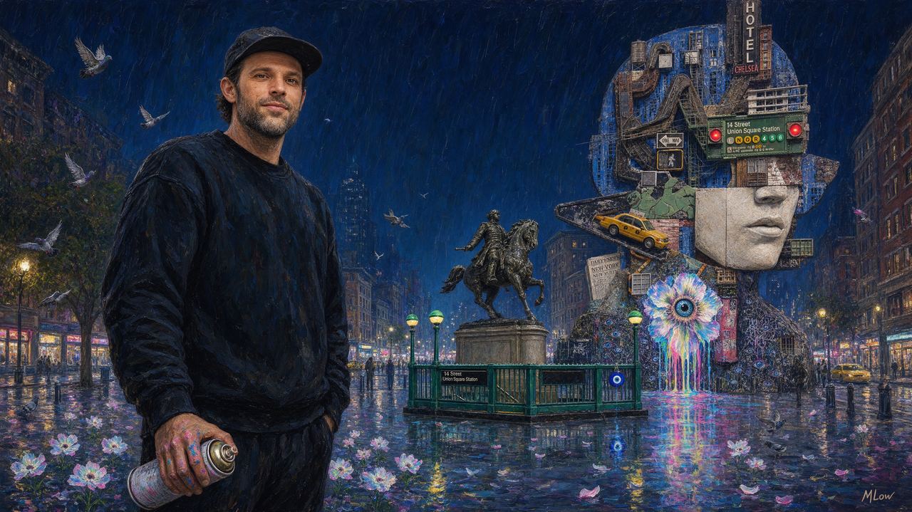 Dario De Siena, portrait by MLow: The City Wears His Face