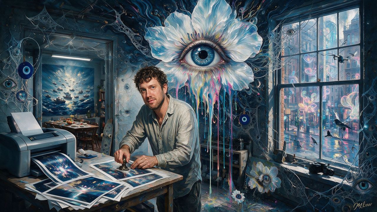 Dave Krugman, portrait painted by MLow: The Embossed Seal