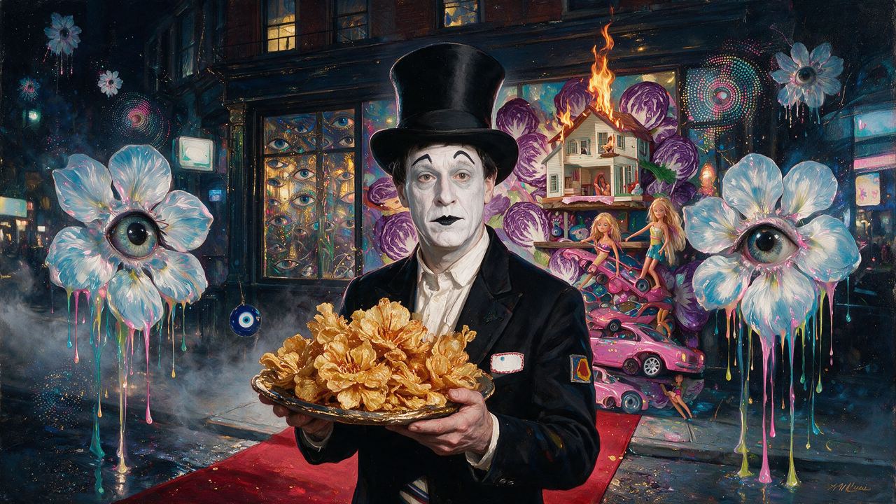 David Henry Nobody Jr, portrait painted by MLow: Red Carpet on Ludlow