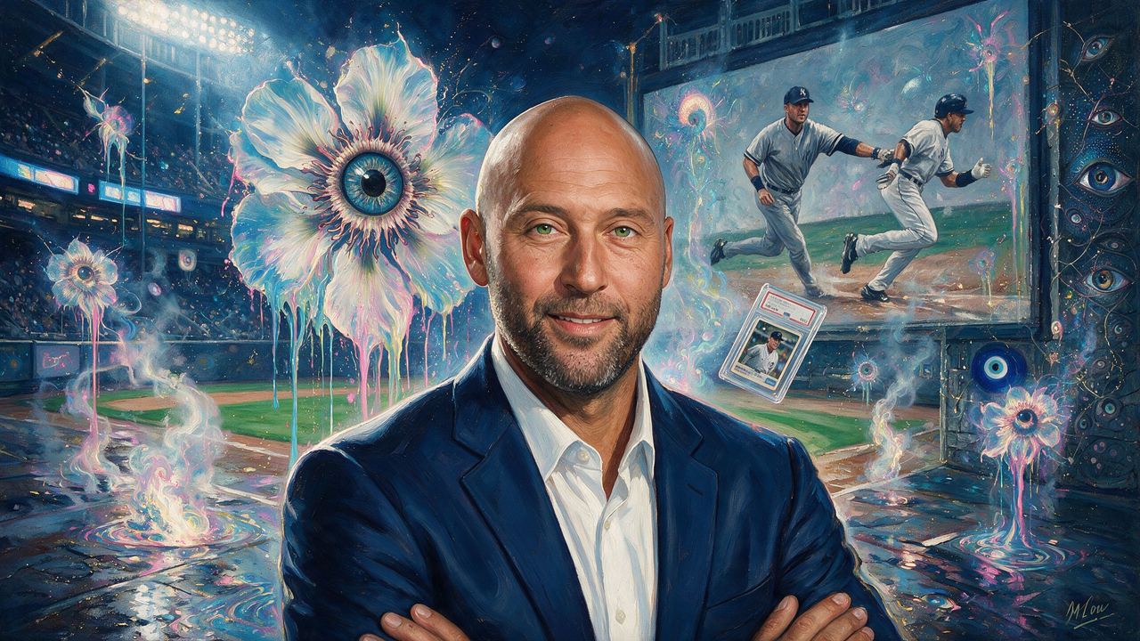 Derek Jeter, portrait painted by MLow: Captain's Card