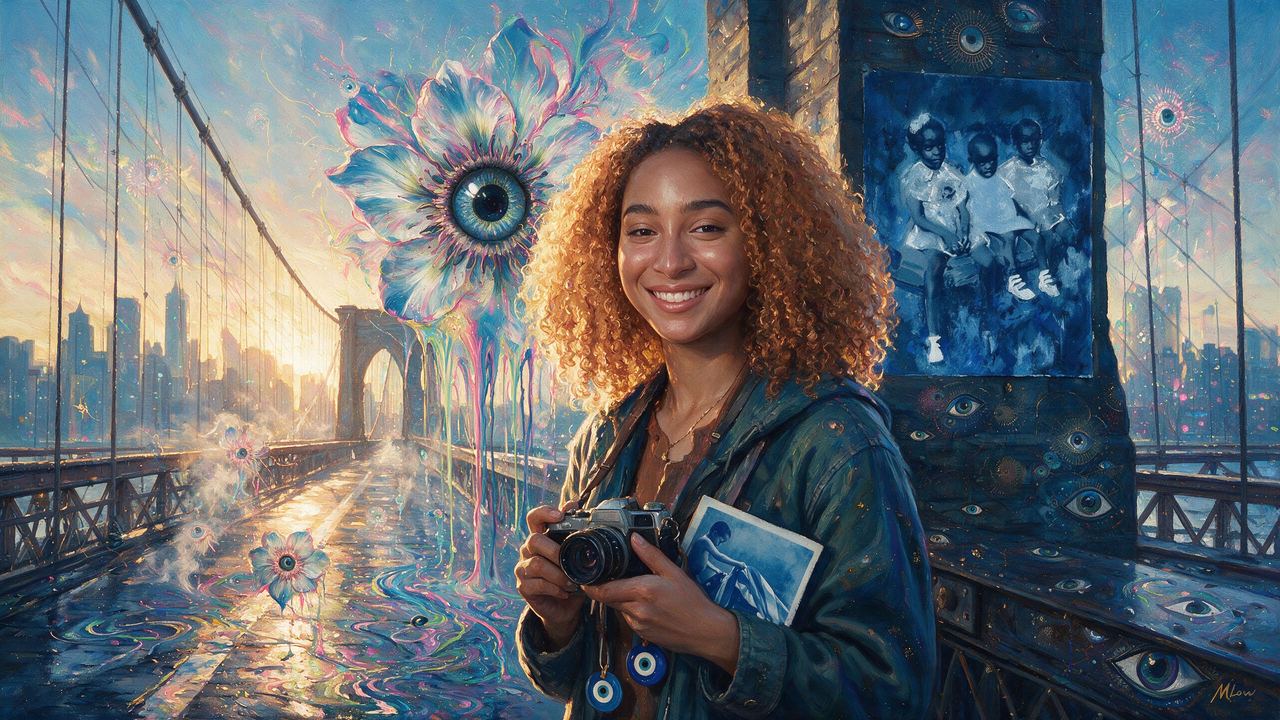 Diana Sinclair, portrait painted by MLow: Sunrise on the Walkway