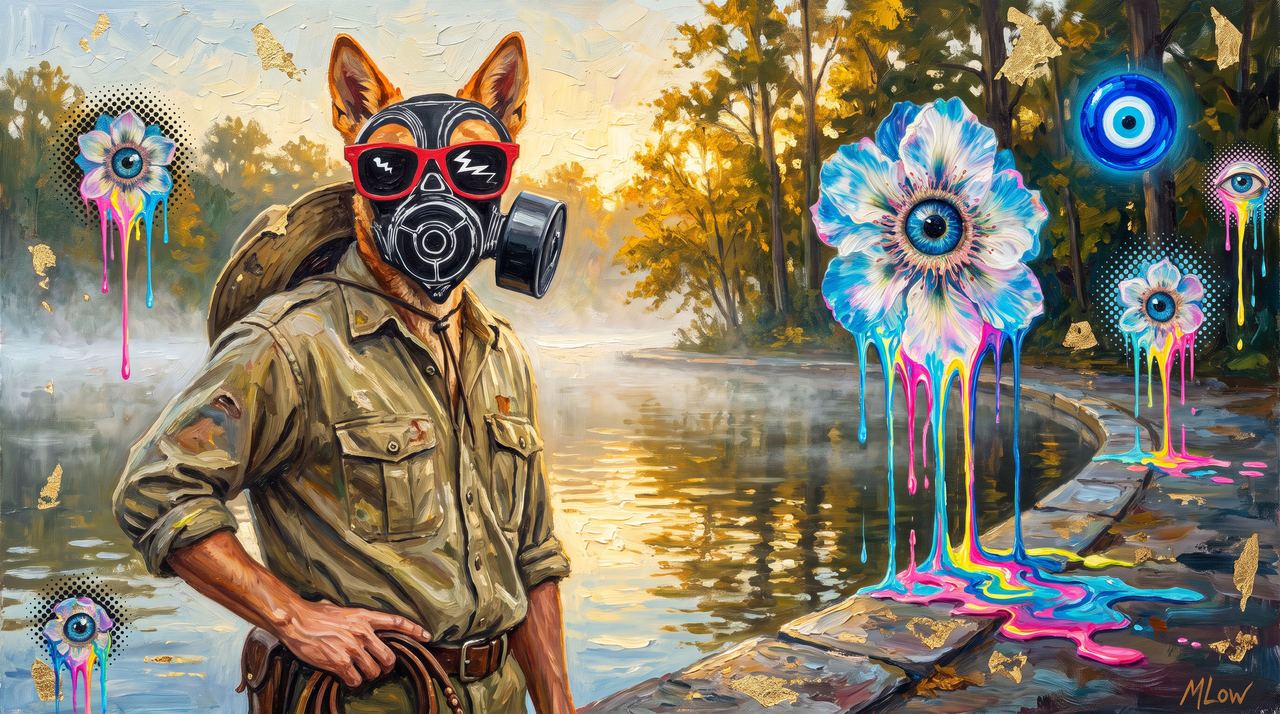 dingomick, portrait painted by MLow: The Dingo at Dog Beach