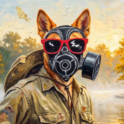 dingomick, portrait painted by MLow: The Dingo at Dog Beach