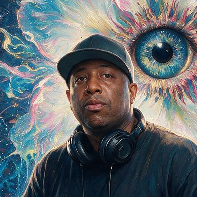 DJ Premier, painted by MLow as a New Yorker