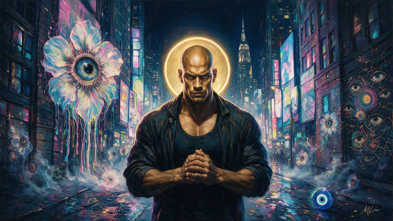 dopaminefeenfr1, portrait painted by MLow: Halo Over Times Square