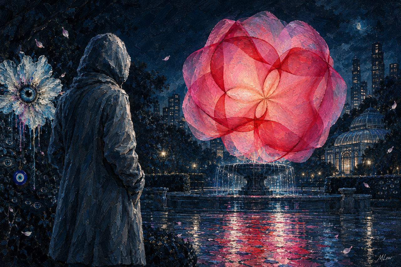 drCCO, portrait by MLow: Night Bloom in the Conservatory Garden