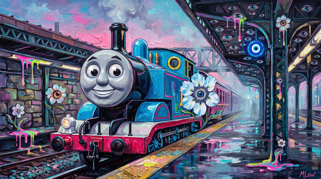 dtrainz, portrait painted by MLow: Steam Face at Queensboro Plaza
