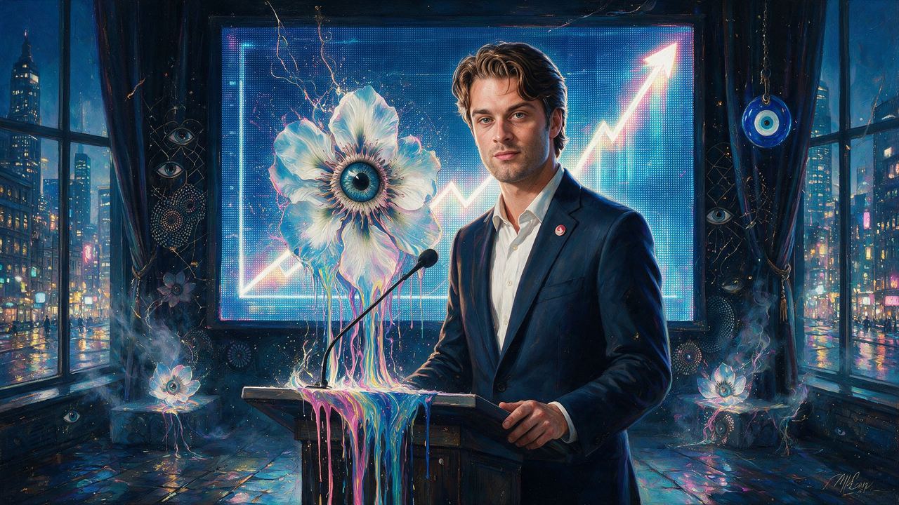 Dylan LeClair, portrait painted by MLow: The Chart Goes Up in Midtown