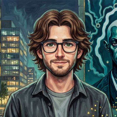 Eddie Wharton, portrait painted by MLow: Data Fireflies at Cornell Tech
