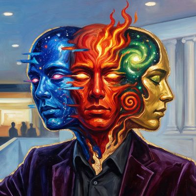 edust, portrait painted by MLow: Three Faces at the Moving Image