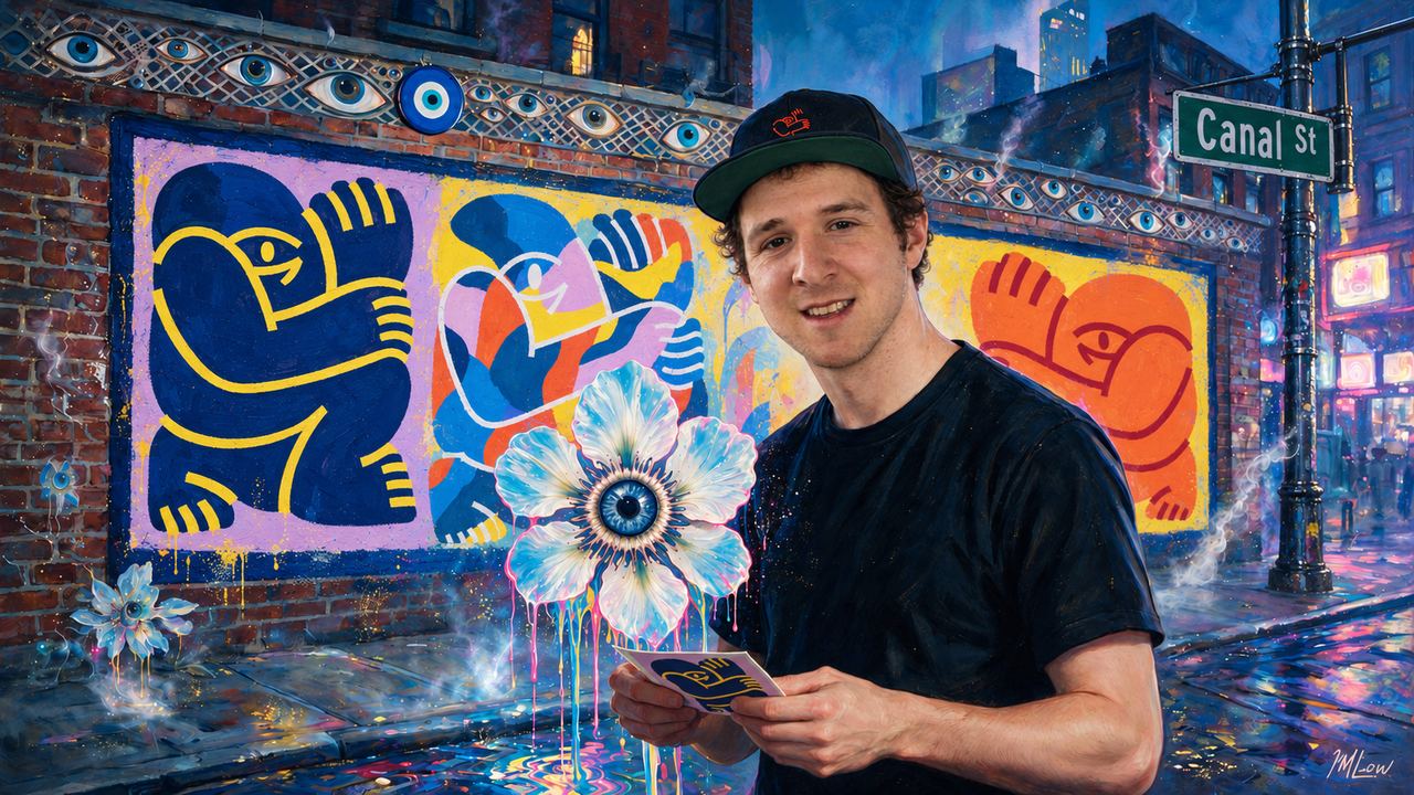 Efdot, portrait painted by MLow: Canal Street, After Dark