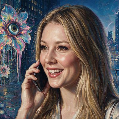 Eleanor Terrett, portrait painted by MLow: Scoop at Brookfield Place