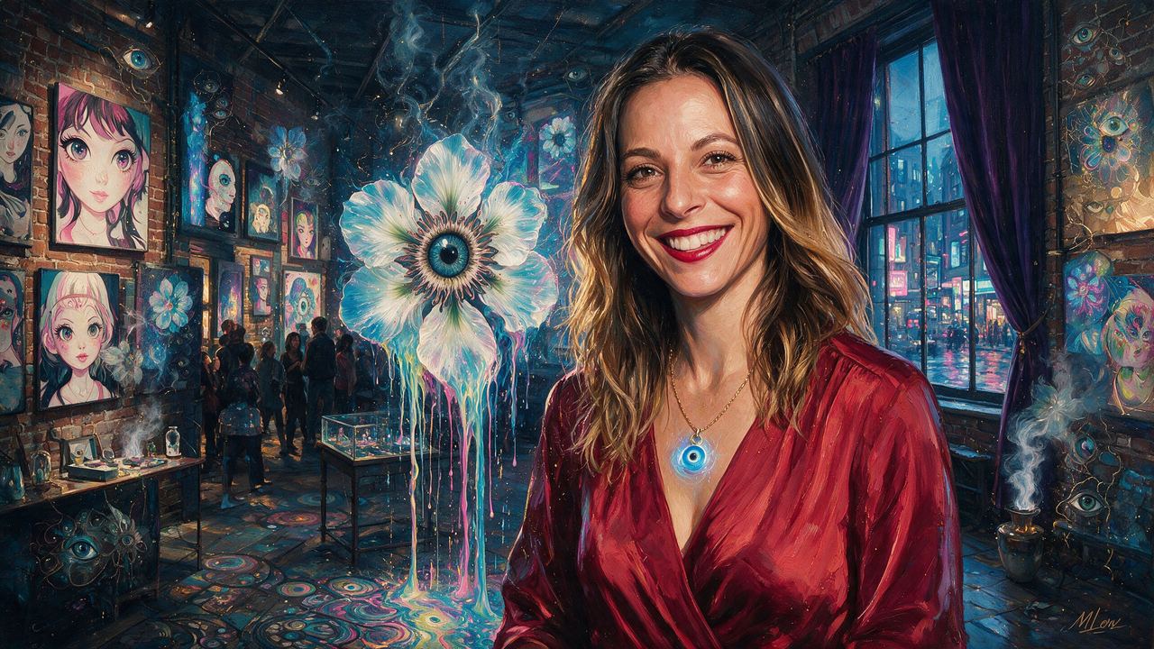 Eleonora Brizi, portrait painted by MLow: Salon of Big Eyes