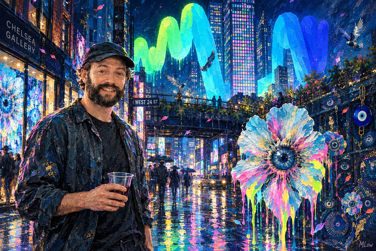 Eli Scheinman, portrait by MLow: The Squiggle Over West 24th