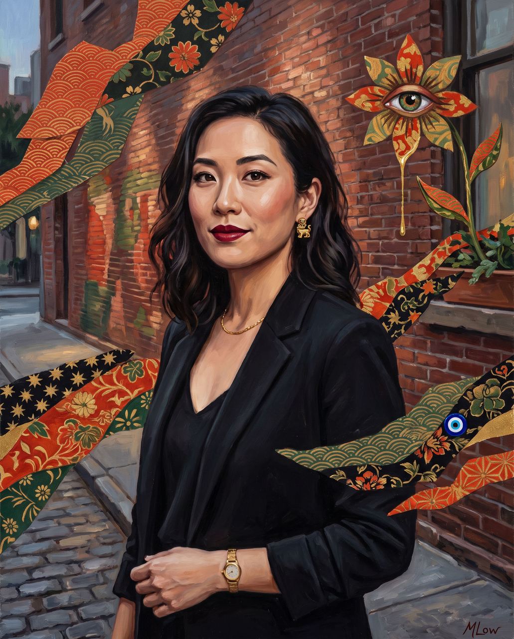 Emily Xie, portrait painted by MLow: The Pattern Remembers