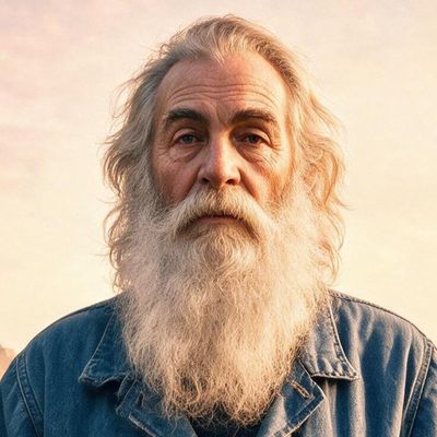 Walt Whitman, painted by MLow as a New Yorker