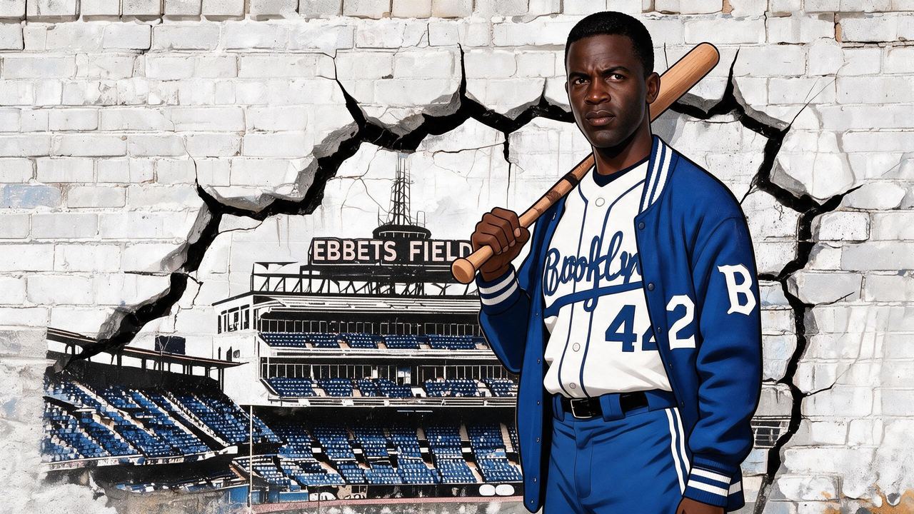 Jackie Robinson, portrait painted by MLow