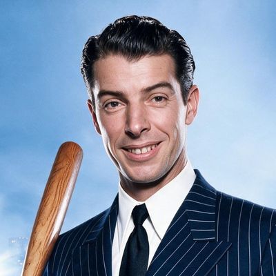 Joe DiMaggio, painted by MLow as a New Yorker