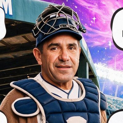 Yogi Berra, painted by MLow as a New Yorker