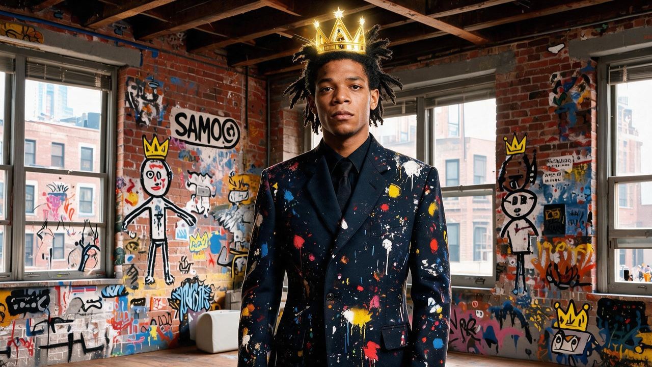 Jean-Michel Basquiat, portrait painted by MLow
