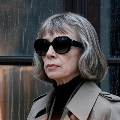Joan Didion, painted by MLow as a New Yorker