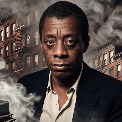 James Baldwin, painted by MLow as a New Yorker