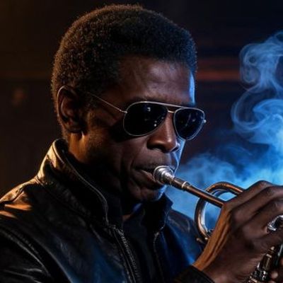 Miles Davis, painted by MLow as a New Yorker