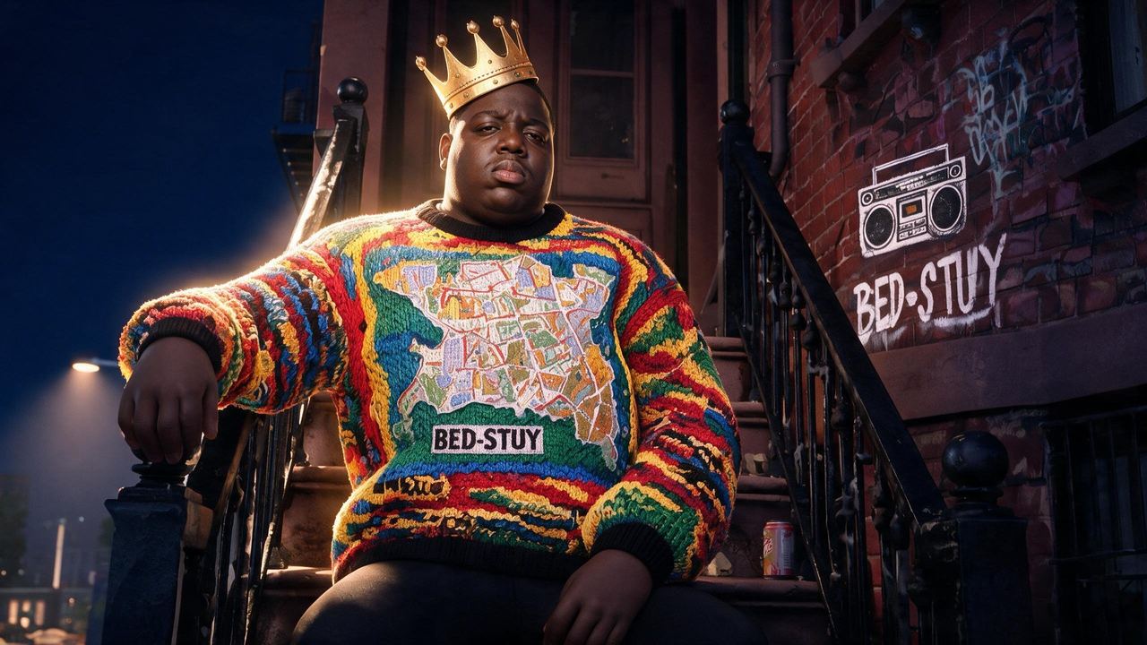 The Notorious B.I.G., portrait painted by MLow
