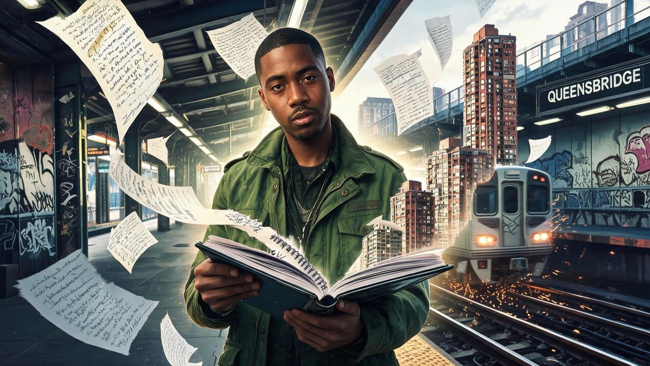 Nas, portrait painted by MLow