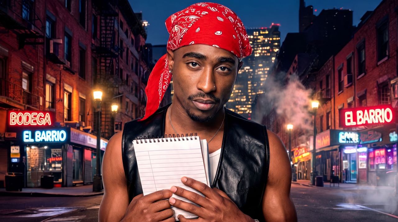 Tupac Shakur, portrait painted by MLow