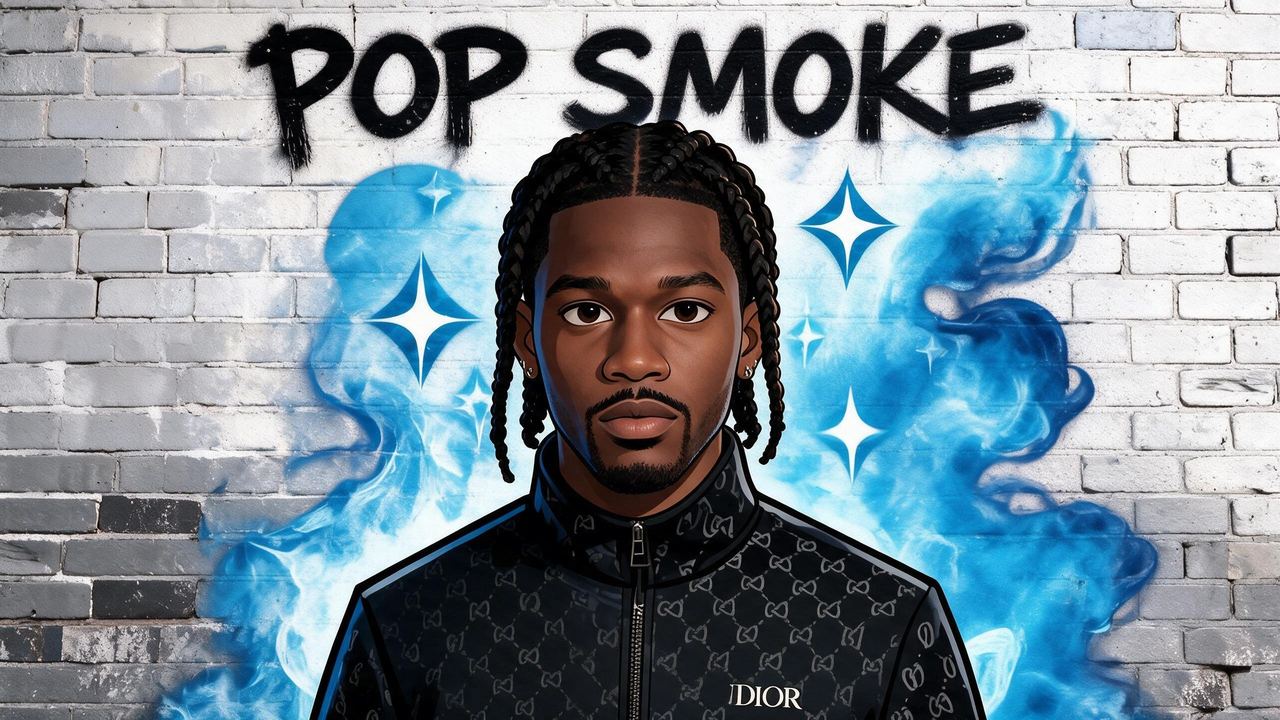 Pop Smoke, portrait painted by MLow