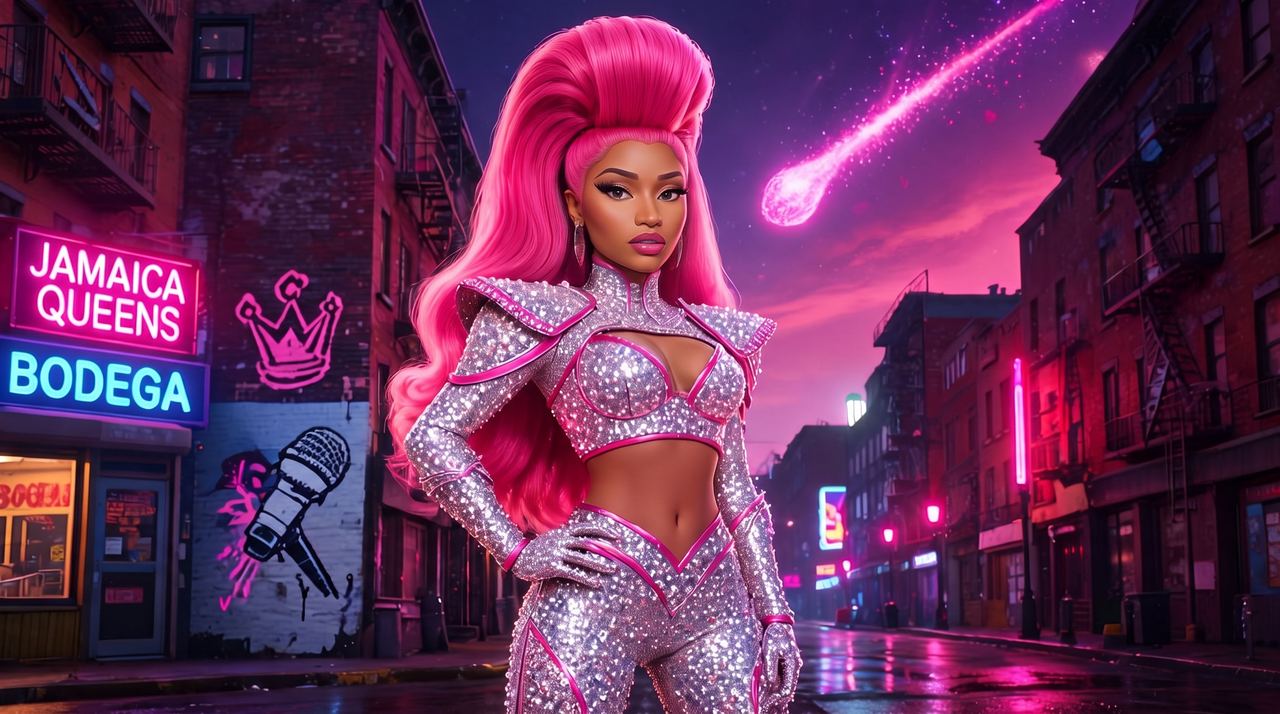 Nicki Minaj, portrait painted by MLow