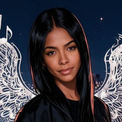 Aaliyah, painted by MLow as a New Yorker