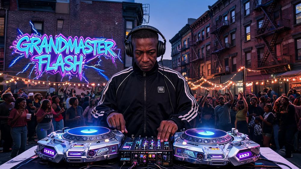 Grandmaster Flash, portrait painted by MLow