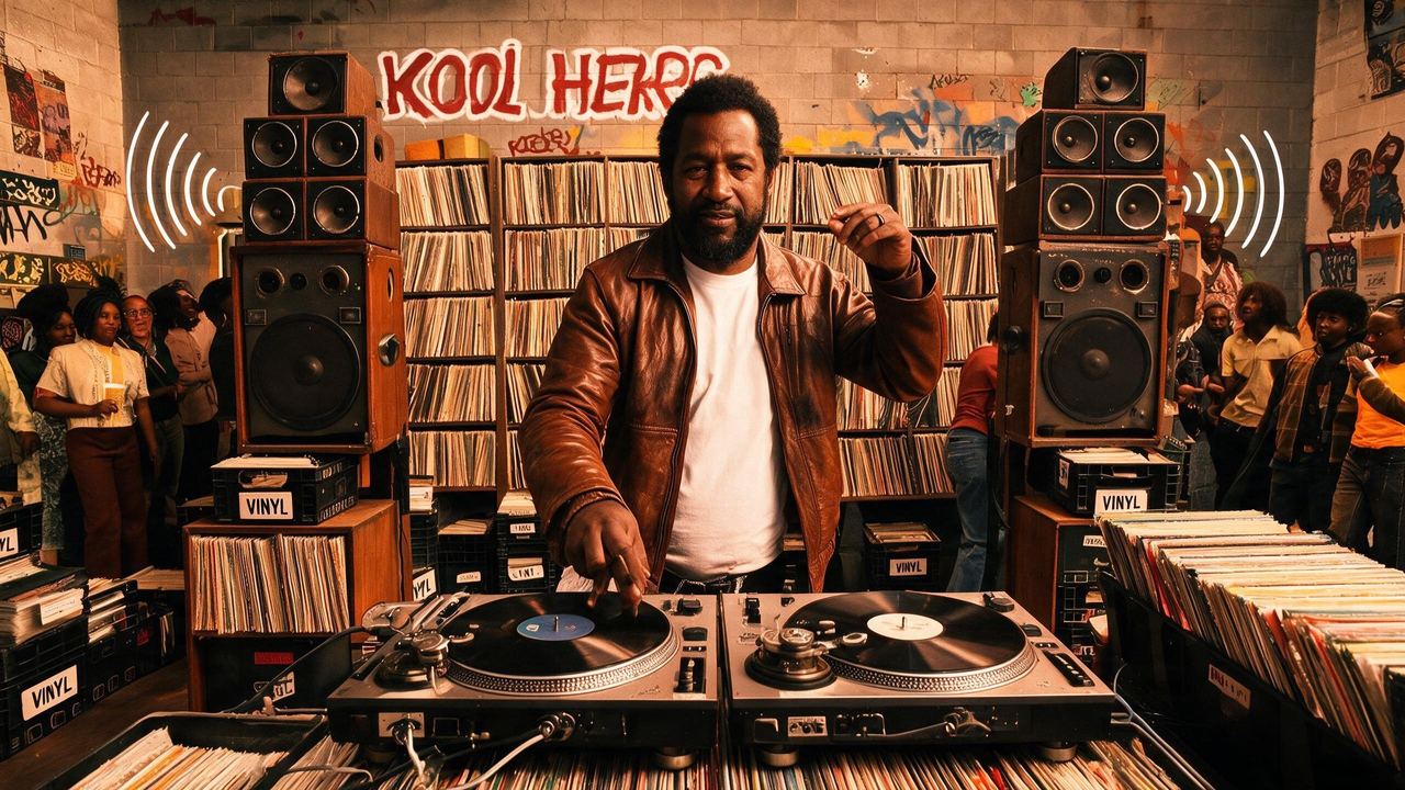 DJ Kool Herc, portrait painted by MLow