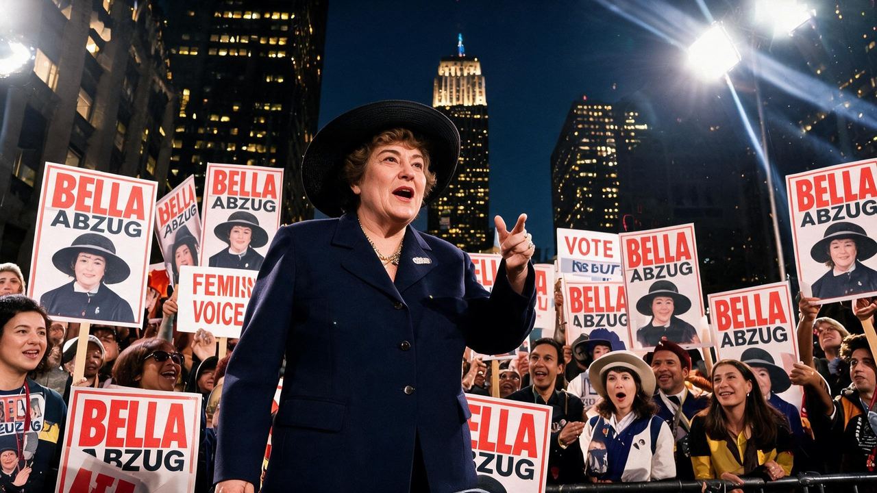 Bella Abzug, portrait painted by MLow
