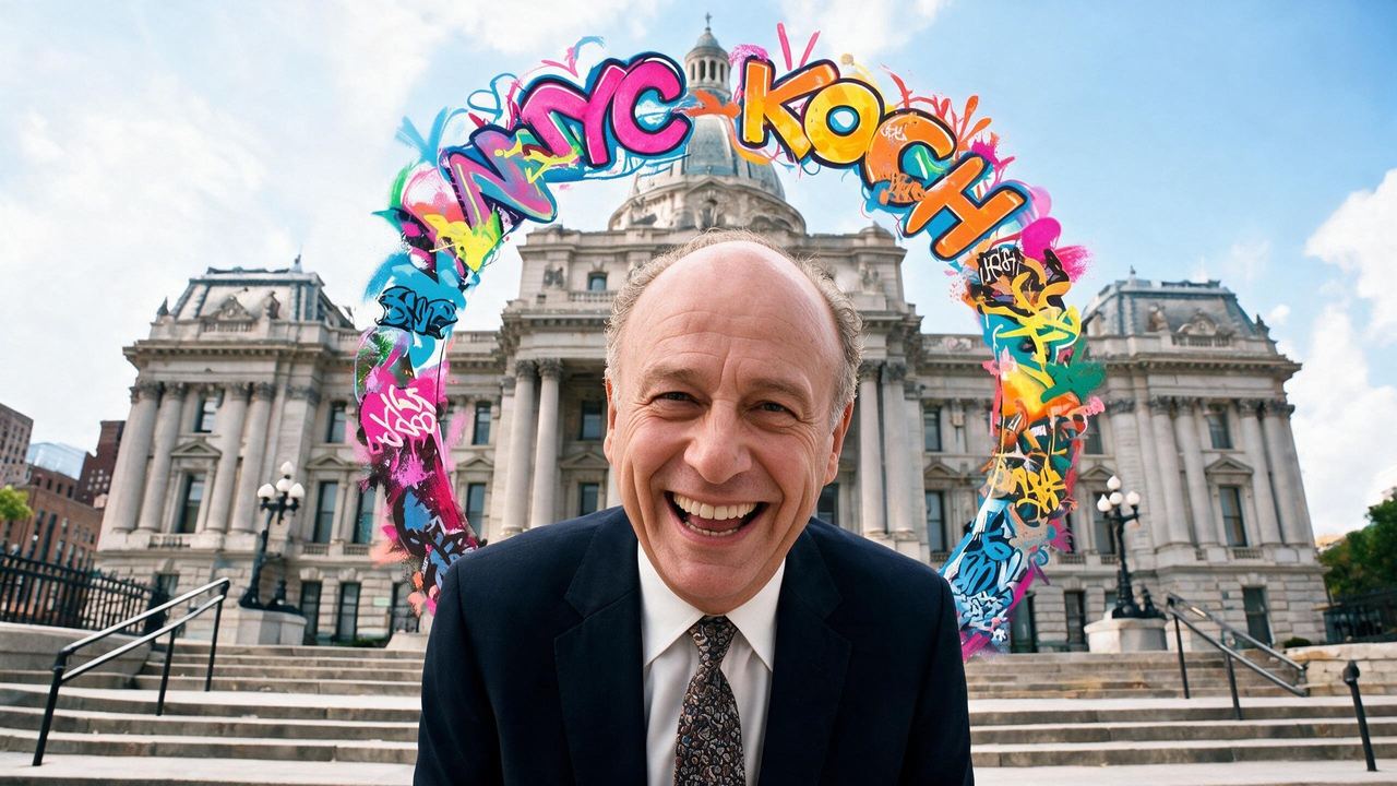 Ed Koch, portrait painted by MLow