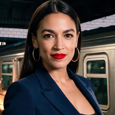 Alexandria Ocasio-Cortez, painted by MLow as a New Yorker