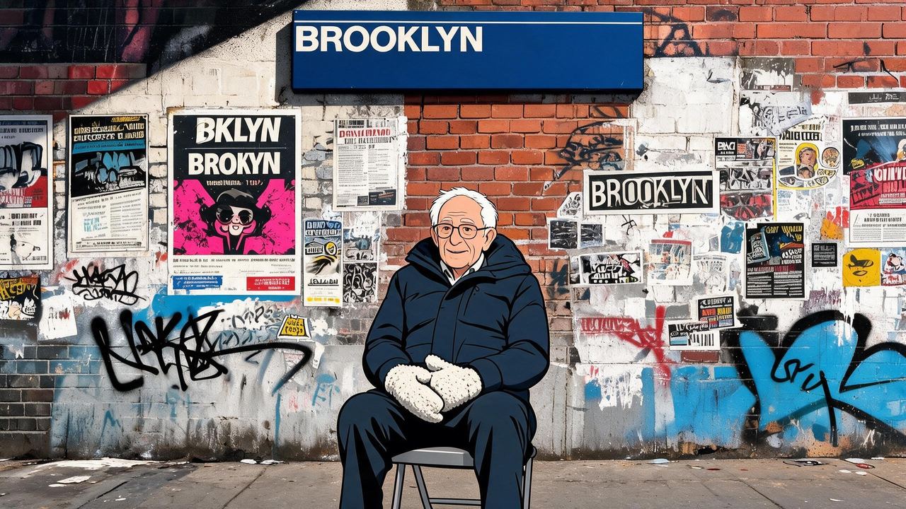 Bernie Sanders, portrait painted by MLow