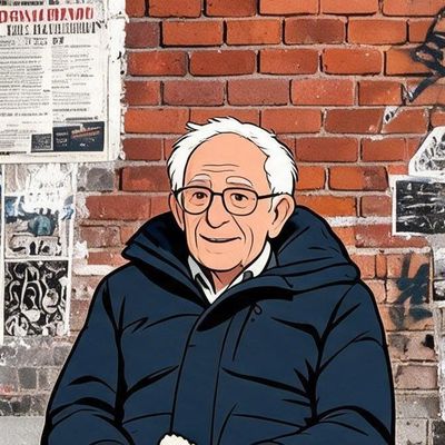 Bernie Sanders, painted by MLow as a New Yorker
