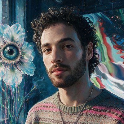 Ezra Miller, painted by MLow as a New Yorker