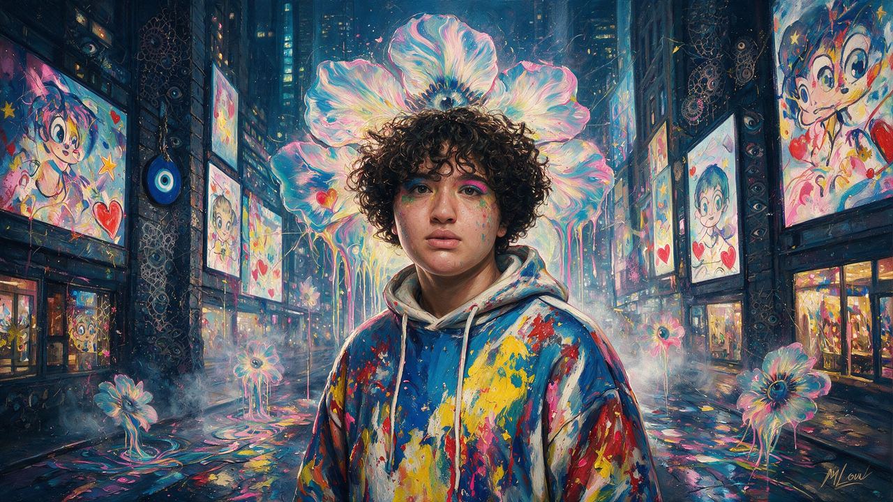 FEWOCiOUS, portrait painted by MLow: Every Billboard, One Face