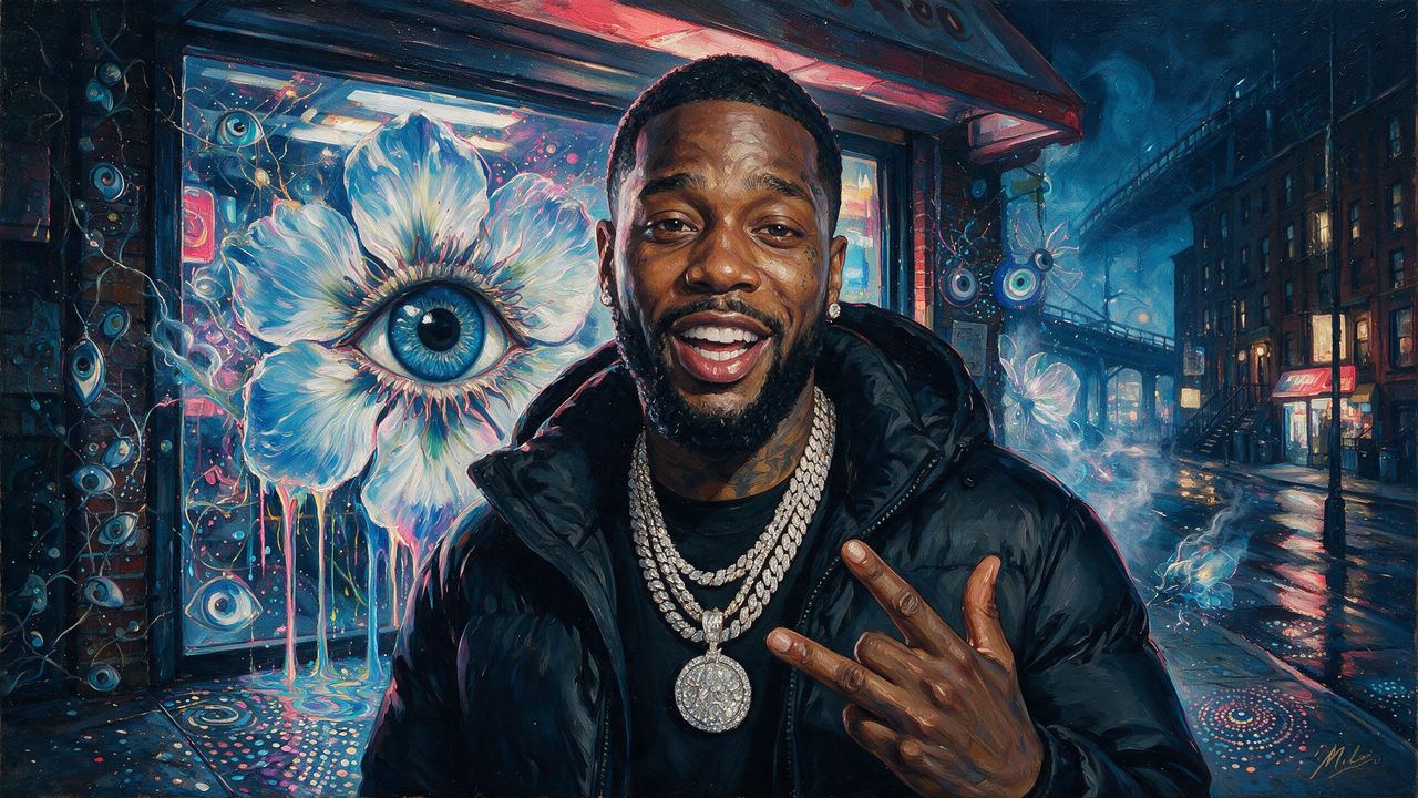 Fivio Foreign, portrait painted by MLow: Big Drip in East Flatbush