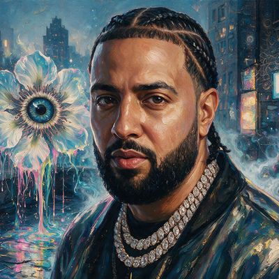 French Montana, painted by MLow as a New Yorker