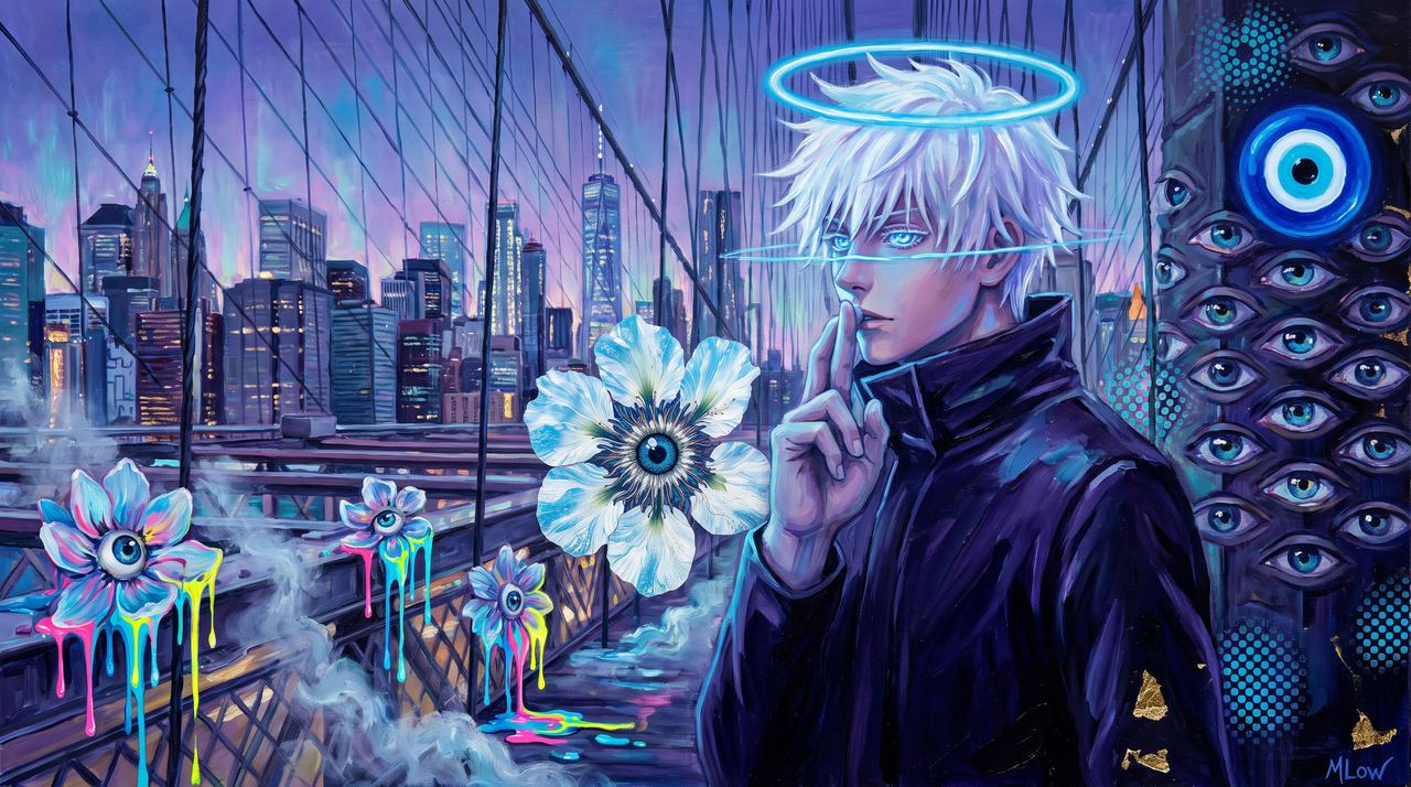 Gasp, portrait painted by MLow: Halo over the Bridge