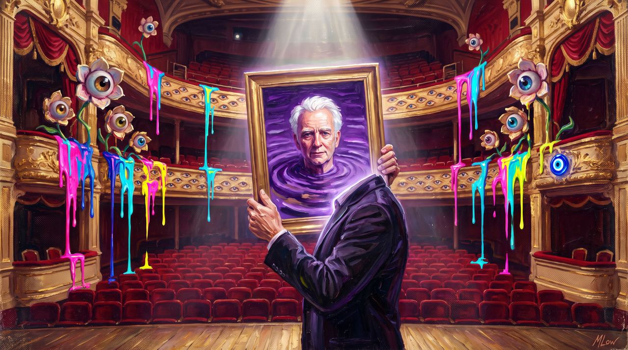 gigs777.eth, portrait painted by MLow: Spotlight at BAM
