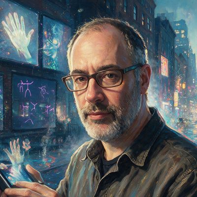 Golan Levin, painted by MLow as a New Yorker