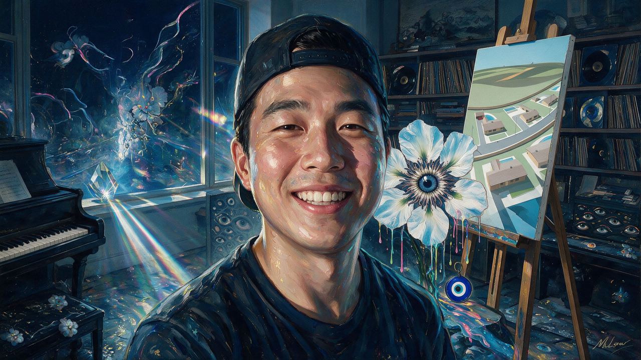 Grant Yun, portrait painted by MLow: Prism at the Window