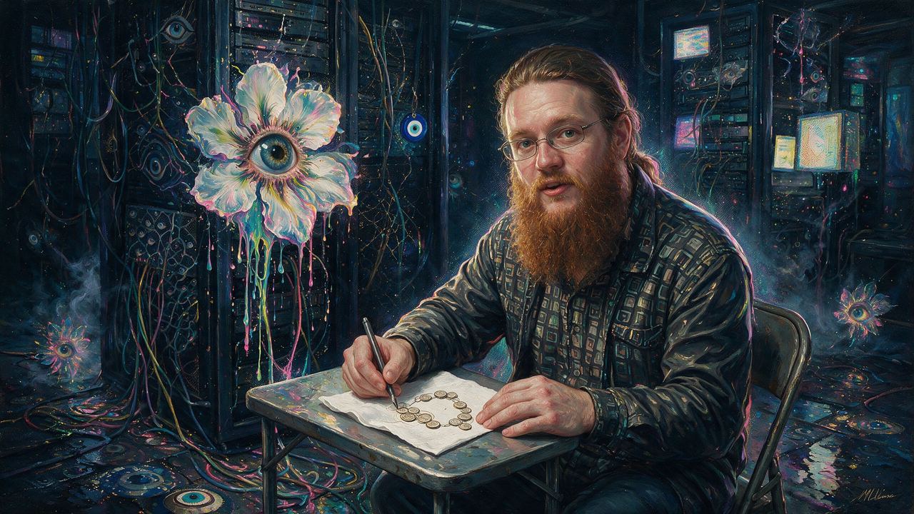 Gregory Maxwell, portrait painted by MLow: Down Under 60 Hudson