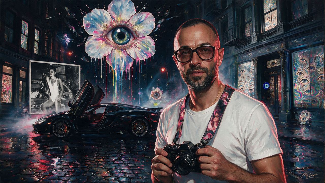 Guido Di Salle, portrait painted by MLow: Wings Up on Wooster